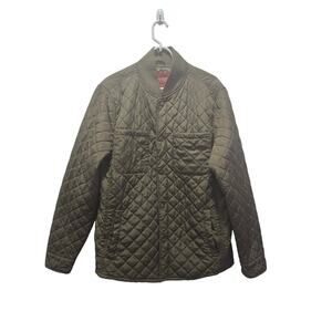 Vintage Y2K Arizona Jean Co Quilted Olive Green Utility Jacket Zip Front Women's